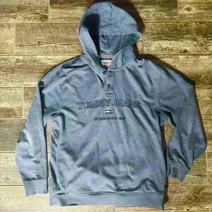 Tommy Jeans Sweatshirt Hoodie Men's Large Long Sleeve Tommy Hilfiger Blue / Gray